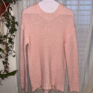 Crochet pink crewneck